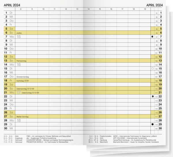 Produktbild: Brunnen Faltkalender 9x15cm 2S/1M Einlage