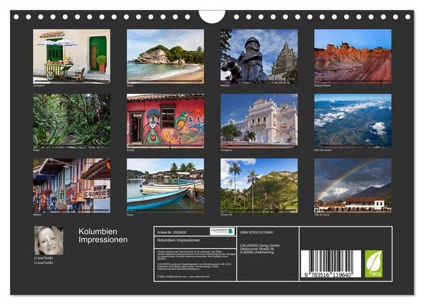Produktbild: Kolumbien Impressionen (Wandkalender 2026 DIN A4 quer), CALVENDO Monatskalender