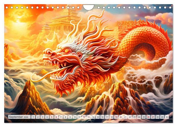 Produktbild: Jahr des Drachen - Im Stil des chinesischen Tierkreiszeichens (Wandkalender 2026 DIN A4 quer), CALVENDO Monatskalender