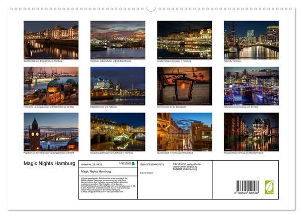 Produktbild: Magic Nights Hamburg (hochwertiger Premium Wandkalender 2027 DIN A2 quer), Kunstdruck in Hochglanz