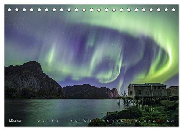 Produktbild: Aurora Borealis - Lichter des Nordens (Tischkalender 2026 DIN A5 quer), CALVENDO Monatskalender