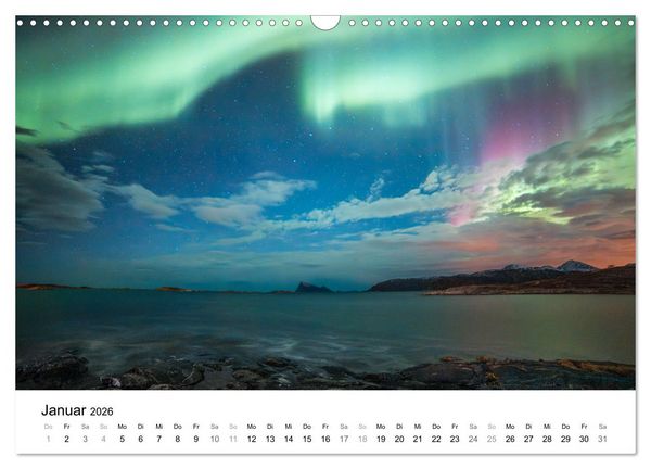 Produktbild: Nordlichter - Farbenspiel am arktischen Nachthimmel (Wandkalender 2026 DIN A3 quer), CALVENDO Monatskalender
