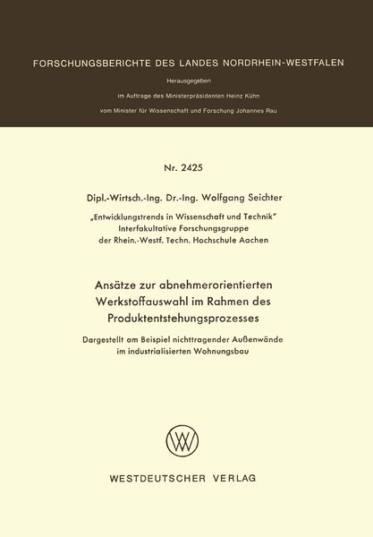 Produktbild: Ans&auml;tze zur abnehmerorientierten Werkstoffauswahl im Rahmen des Produktentstehungsprozesses