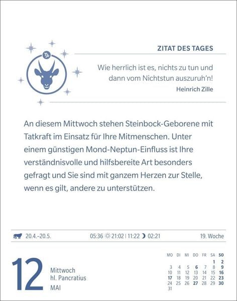 Produktbild: Steinbock Sternzeichenkalender 2027 - Tagesabrei&szlig;kalender - Ihr Horoskop f&uuml;r jeden Tag