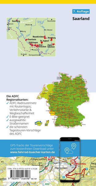 Produktbild: BVA ADFC Regionalkarte Saarland 1:75.000