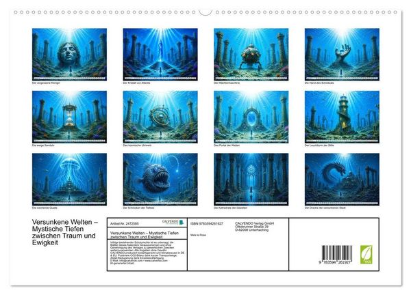 Produktbild: Versunkene Welten &ndash; Mystische Tiefen zwischen Traum und Ewigkeit (hochwertiger Premium Wandkalender 2027 DIN A2 quer), Kunstdruck in Hochglanz