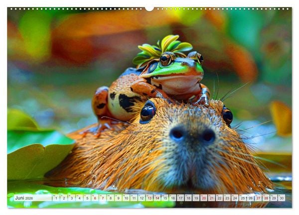 Produktbild: Capybaras im Alltag - Ein Jahr voller Abenteuer (hochwertiger Premium Wandkalender 2026 DIN A2 quer), Kunstdruck in Hochglanz