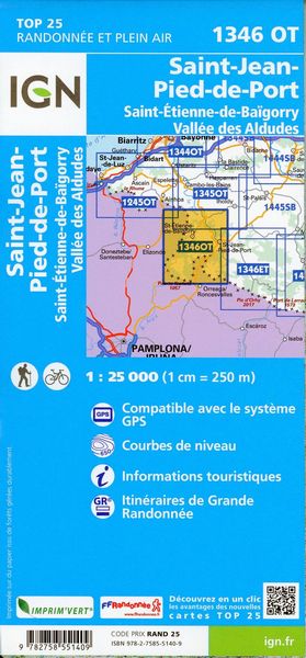 Produktbild: 1346OT St-Jean-Pied de Port   1: 25 000