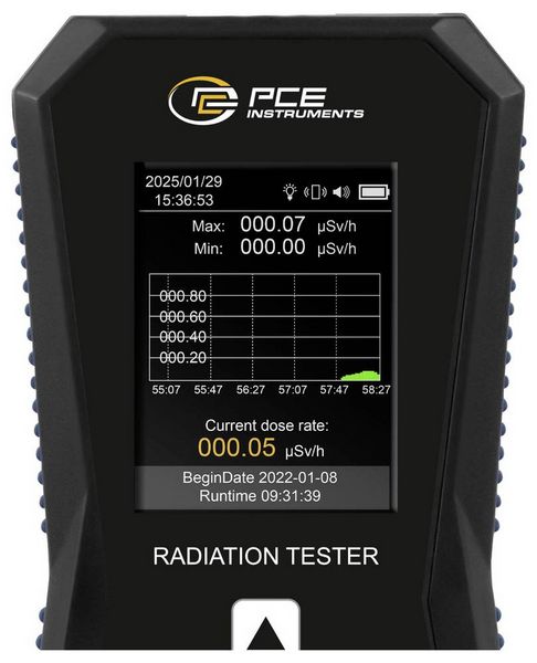Produktbild: PCE Instruments Geigerz&auml;hler PCE-RAM 3 | &beta;-, X- Strahlung |0&hellip;10 mSv/h |Aufl&ouml;sung 0,01 &micro;Sv/h |Geiger-M&uuml;ller-Z&auml;hlrohr