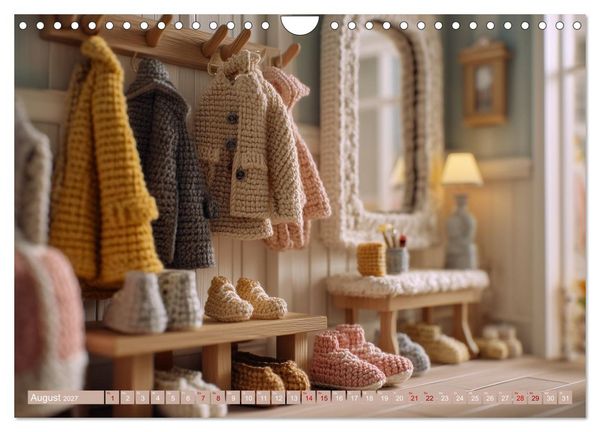 Produktbild: Amigurumi Wohnwelten. Textiles Interior Design mit Charme (Wandkalender 2027 DIN A4 quer), CALVENDO Monatskalender