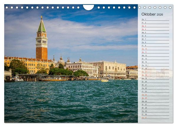 Produktbild: Wundervolles Venedig (Wandkalender 2026 DIN A4 quer), CALVENDO Monatskalender