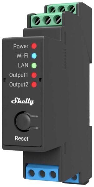 Shelly Shelly Pro 2 Shelly Hutschienenrelais Bluetooth, Wi-Fi