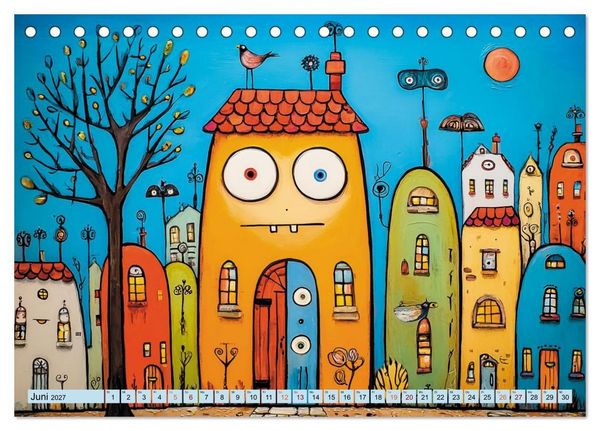 Produktbild: Die schr&auml;gen H&auml;user von Nirgendwo (Tischkalender 2027 DIN A5 quer), CALVENDO Monatskalender