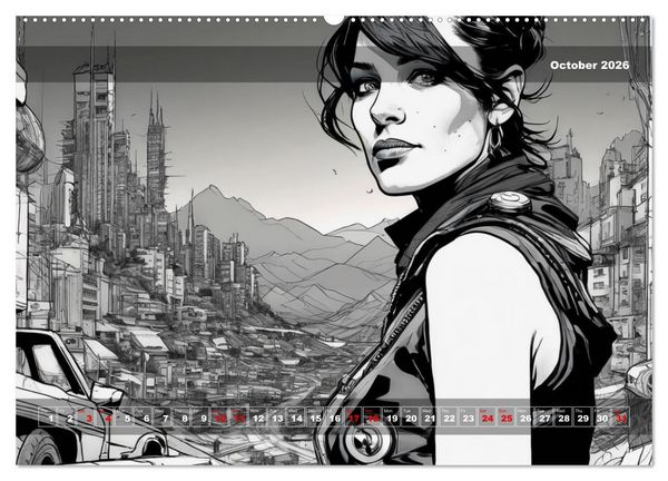 Produktbild: Yolanda's portraits, a graphic portfolio (High Quality Premium Wall Calendar 2026 DIN A2 landscape),CALVENDO 12 Month Wall Calendar