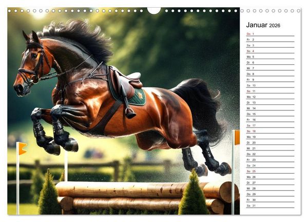 Produktbild: Pferde - die Sch&ouml;nheit edler Pferderassen (Wandkalender 2026 DIN A3 quer), CALVENDO Monatskalender