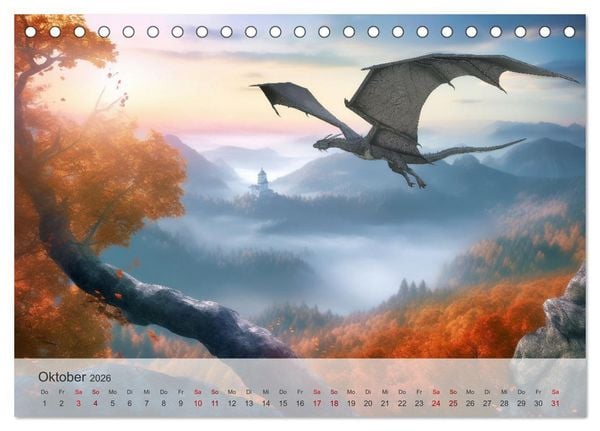 Produktbild: Im Land der sch&ouml;nen Drachen (Tischkalender 2026 DIN A5 quer), CALVENDO Monatskalender