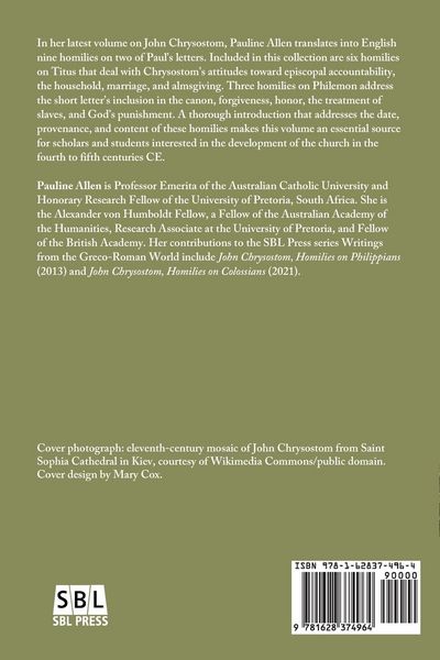 Produktbild: John Chrysostom, Homilies on Titus and Philemon