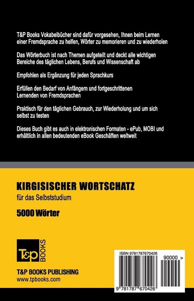 Produktbild: Wortschatz Deutsch-Kirgisisch f&uuml;r das Selbststudium - 5000 W&ouml;rter
