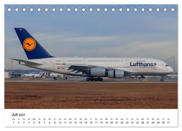 Produktbild: Airbus A380 - K&ouml;nig der L&uuml;fte (Tischkalender 2027 DIN A5 quer), CALVENDO Monatskalender
