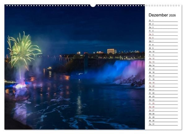 Produktbild: NIAGARAF&Auml;LLE Idyllische Impressionen bei Tag und Nacht (Wandkalender 2026 DIN A2 quer), CALVENDO Monatskalender