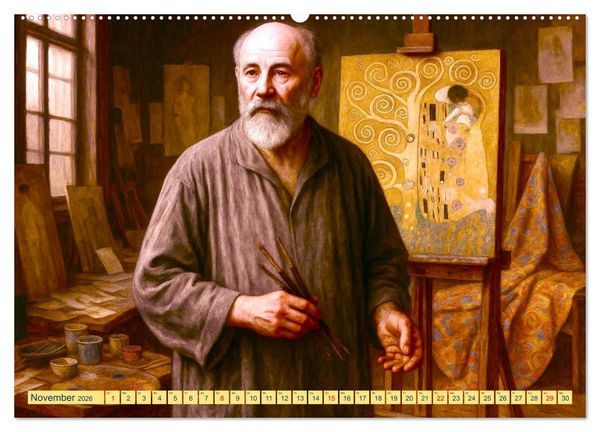 Produktbild: Gustav Klimt. Sein Leben, seine Kunstwerke (Wandkalender 2026 DIN A2 quer), CALVENDO Monatskalender