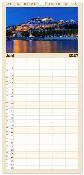 Produktbild: Familienplaner 2027 - Von Porto bis an die Algarve mit 5 Spalten (Wandkalender, 21 x 45 cm) CALVENDO