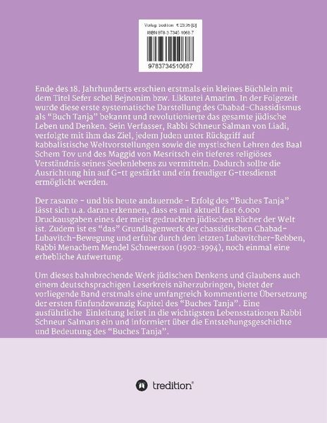 Produktbild: Schneur Salman von Liadi: Das Buch Tanja