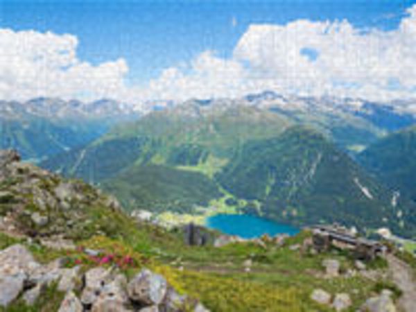 CALVENDO Puzzle Höhenweg Parsenn Davos | 2000 Teile Lege-Größe 90x67cm Foto-Puzzle für glückliche Stunden