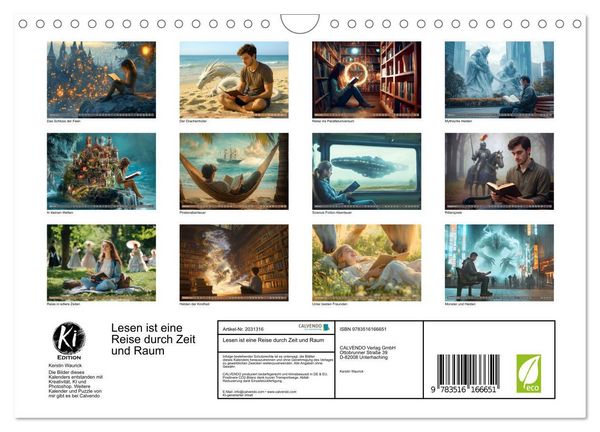Produktbild: Lesen ist eine Reise durch Zeit und Raum (Wandkalender 2026 DIN A4 quer), CALVENDO Monatskalender