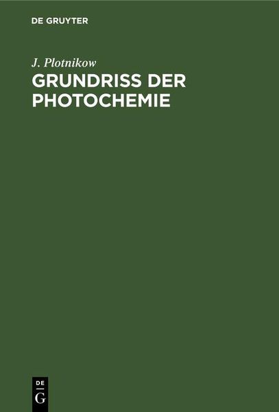 Produktbild: Grundriss der Photochemie