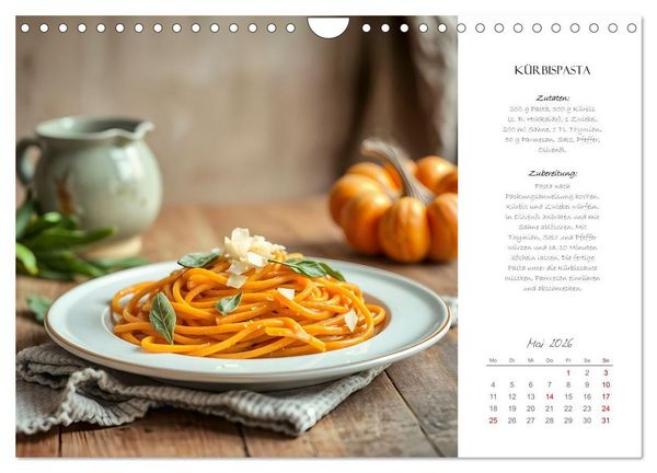 Produktbild: K&uuml;rbiszeit - Ein Jahr voller Rezepte und Inspirationen (Wandkalender 2026 DIN A4 quer), CALVENDO Monatskalender