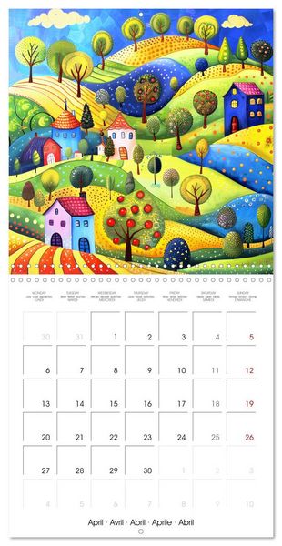 Produktbild: Naive Colorful Journey (Wall Calendar 2026 12 &times; 12 Inch) CALVENDO 12 Month Wall Calendar
