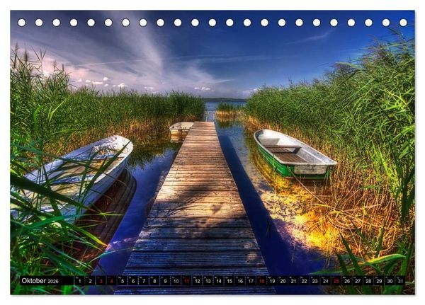 Produktbild: Mecklenburgische Seenplatte - zum Tr&auml;umen sch&ouml;n (Tischkalender 2026 DIN A5 quer), CALVENDO Monatskalender