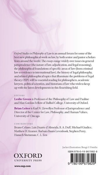 Produktbild: Oxford Studies in Philosophy of Law