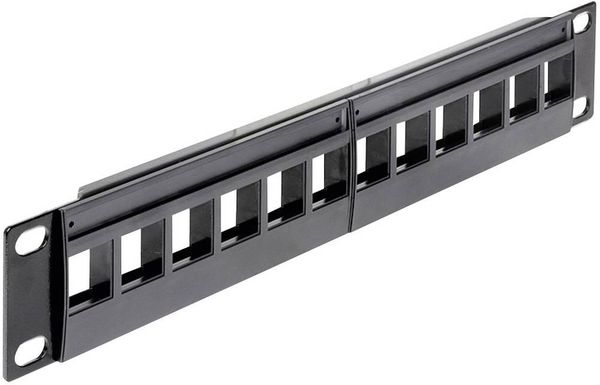 'Delock 43259 12 Port Netzwerk-Patchpanel 254mm (10') Unbestückt 1 HE Unbestückt'