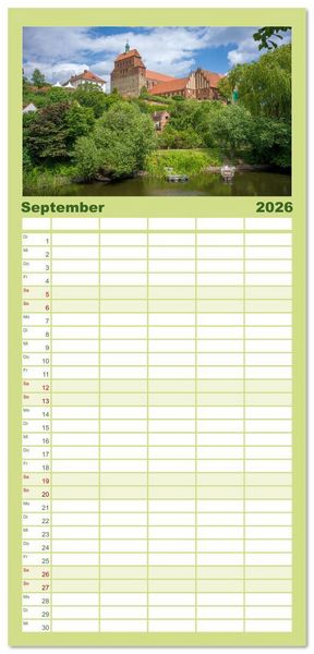 Produktbild: Familienplaner 2026 - Sachsen-Anhalt - Eine Sch&ouml;nheit in der Mitte Deutschlands mit 5 Spalten (Wandkalender, 21 x 45 cm) CALVENDO