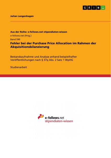 Produktbild: Fehler bei der Purchase Price Allocation im Rahmen der Akquisitionsbilanzierung