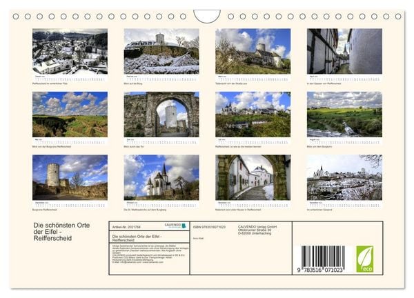 Produktbild: Die sch&ouml;nsten Orte der Eifel - Reifferscheid (Wandkalender 2026 DIN A4 quer), CALVENDO Monatskalender