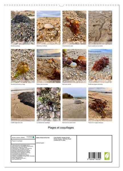 Produktbild: Plages et coquillages (Calendrier mural haut de gamme 2027 DIN A2 horizontal), CALVENDO calendrier mensuel