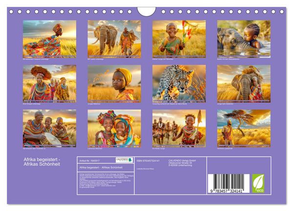 Produktbild: Afrika begeistert - Afrikas Sch&ouml;nheit (Wandkalender 2026 DIN A4 quer), CALVENDO Monatskalender