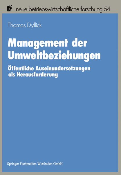 Management der Umweltbeziehungen, Taschenbuch von Thomas Dyllick, Betriebswirtschaftlicher Verlag Gabler, 9783409133531