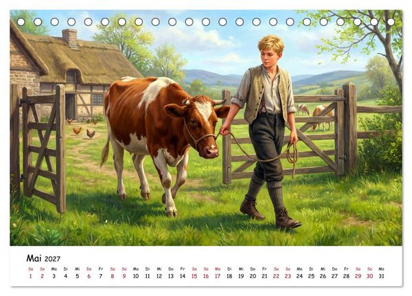 Produktbild: Zwischen Feld und Hof - Landleben vor &uuml;ber hundert Jahren (Tischkalender 2027 DIN A5 quer), CALVENDO Monatskalender