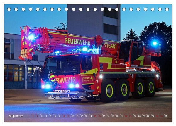 Produktbild: Einsatzfahrzeuge der Feuerwehr Stuttgart (Tischkalender 2026 DIN A5 quer), CALVENDO Monatskalender