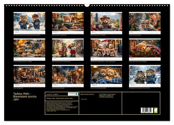Produktbild: Teddys Welt - B&auml;renstark durchs Jahr (Wandkalender 2026 DIN A2 quer), CALVENDO Monatskalender