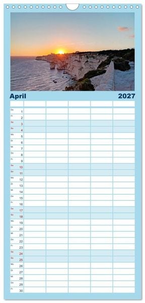 Produktbild: Familienplaner 2027 - Korsika - Farben einer wilden Sch&ouml;nheit mit 5 Spalten (Wandkalender, 21 x 45 cm) CALVENDO
