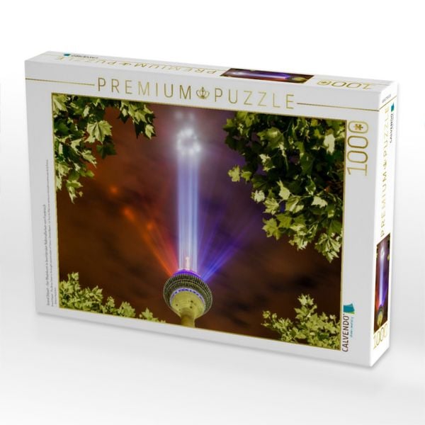 Produktbild: CALVENDO Puzzle Grand D&eacute;part - Der Rheinturm in leuchtenden Nationalfarben von Frankreich | 1000 Teile Lege-Gr&ouml;&szlig;e 64x48cm Foto-Puzzle f&uuml;r gl&uuml;ckliche S