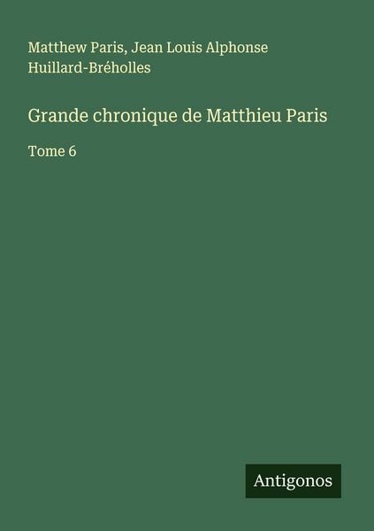 Produktbild: Grande chronique de Matthieu Paris