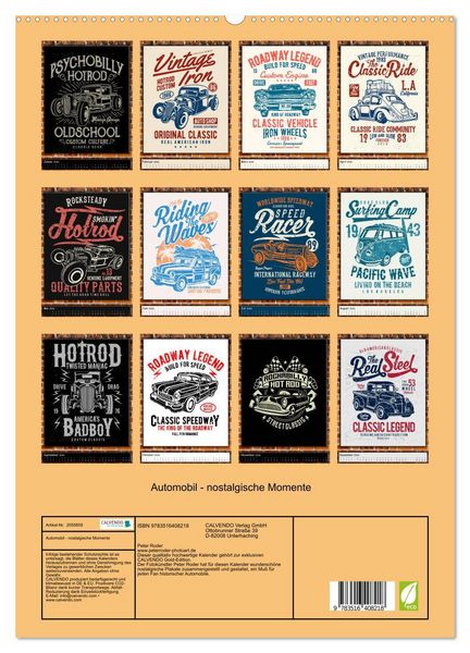 Produktbild: Automobil - nostalgische Momente (hochwertiger Premium Wandkalender 2026 DIN A2 hoch), Kunstdruck in Hochglanz
