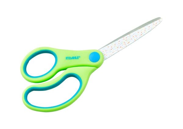 Produktbild: DAHLE Kinderschere Kids spitz 5,5 Zoll, 14cm, gr&uuml;n Motiv: ABC, Linksh&auml;nder