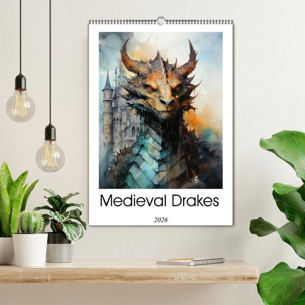 Produktbild: Medieval Drakes (Wall Calendar 2026 DIN A2 portrait), CALVENDO 12 Month Wall Calendar